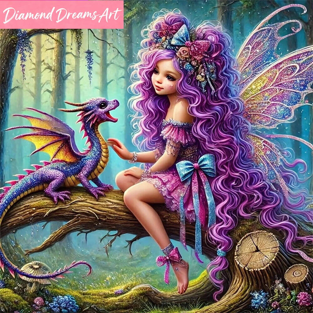 Art Craft Girl - Tam Kare Yuvarlak Elmas Mozaik Kız