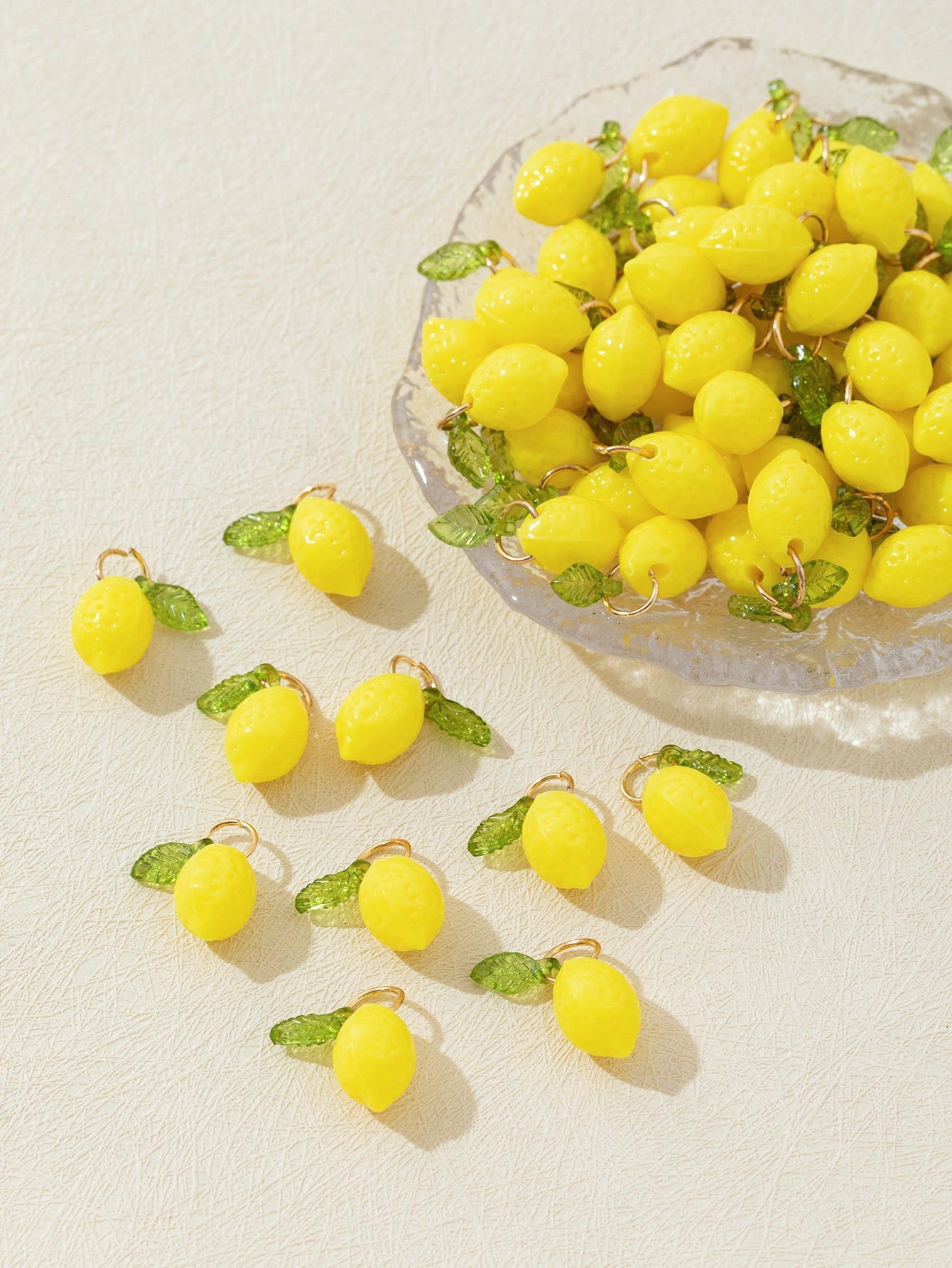 Art Craft Decoration - 10 adet 3D limon reçine takılar