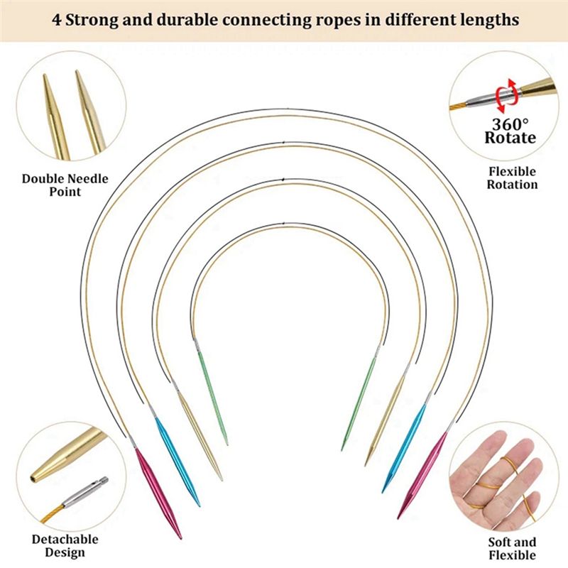 Knitting Needle Circular - BHTS-Alüminyum Değiştirilebilir Dikiş Tığ İğneleri Dairesel