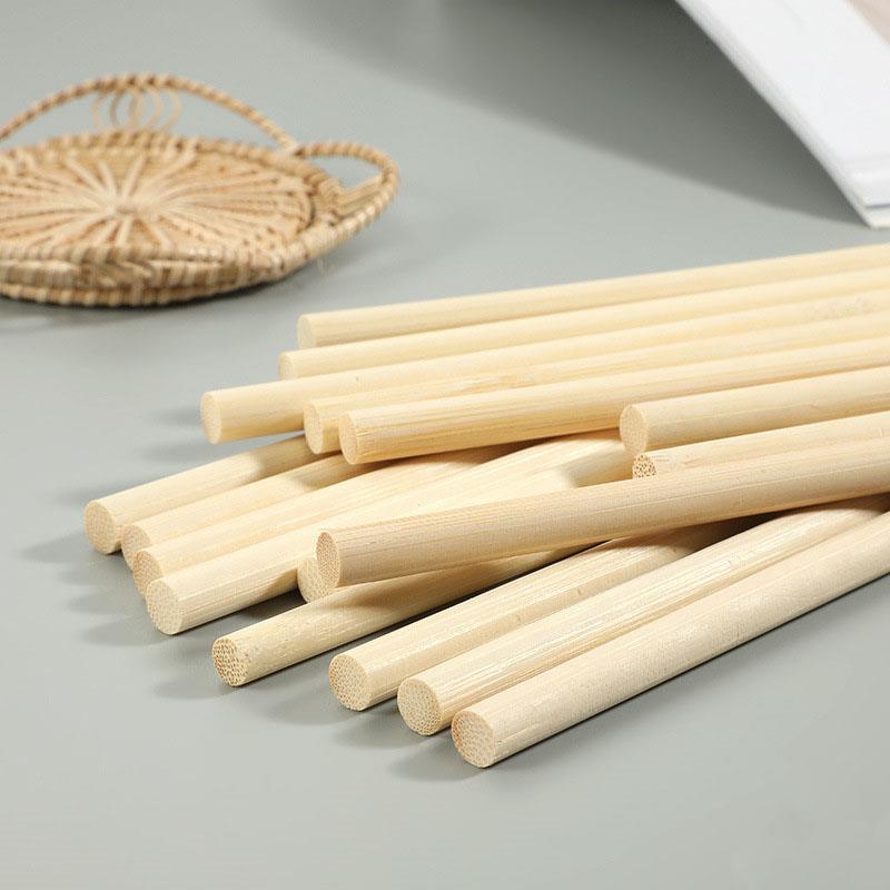 Art Craft Stick - 3-8mm Yuvarlak Ahşap Bambu Çubuklar DIY