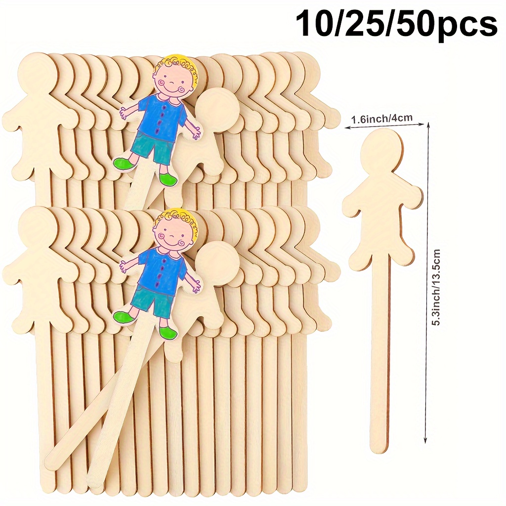 Art Craft Stick - 10/25/50 Karakter Zanaat Çubukları 5.3 Inç