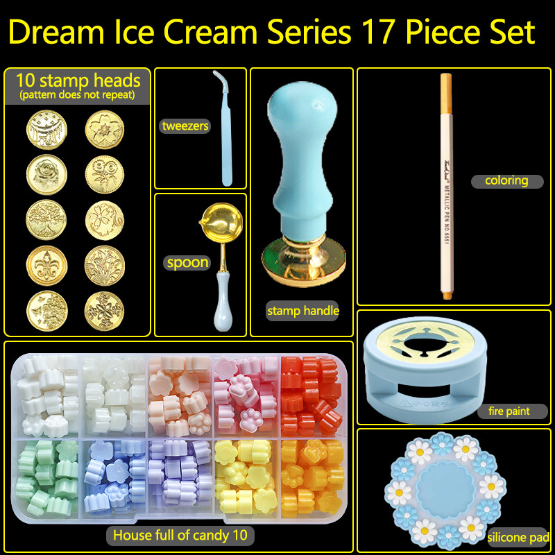Batik Wax Kit - 17 adet/1 takım mühür mumu damga