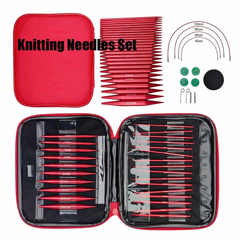 Knitting Needle Circular - 25 adet örgü iğneleri seti değiştirilebilir