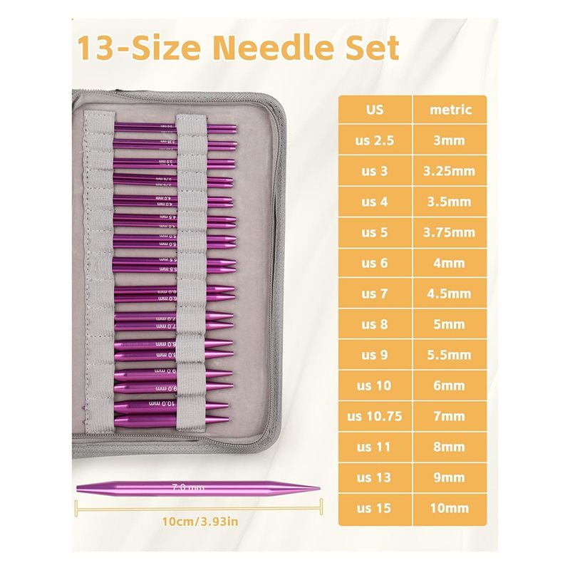 AT02-Deri Kılıf Dahil 13 Boyut - Knitting Needle Circular incelemesi ve fiyatı