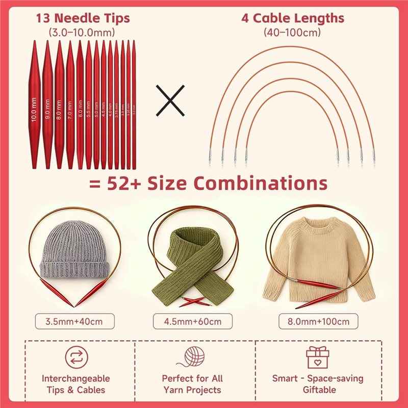 A25F-Circular Mat Kırmızı Alüm - Knitting Needle Circular incelemesi ve fiyatı