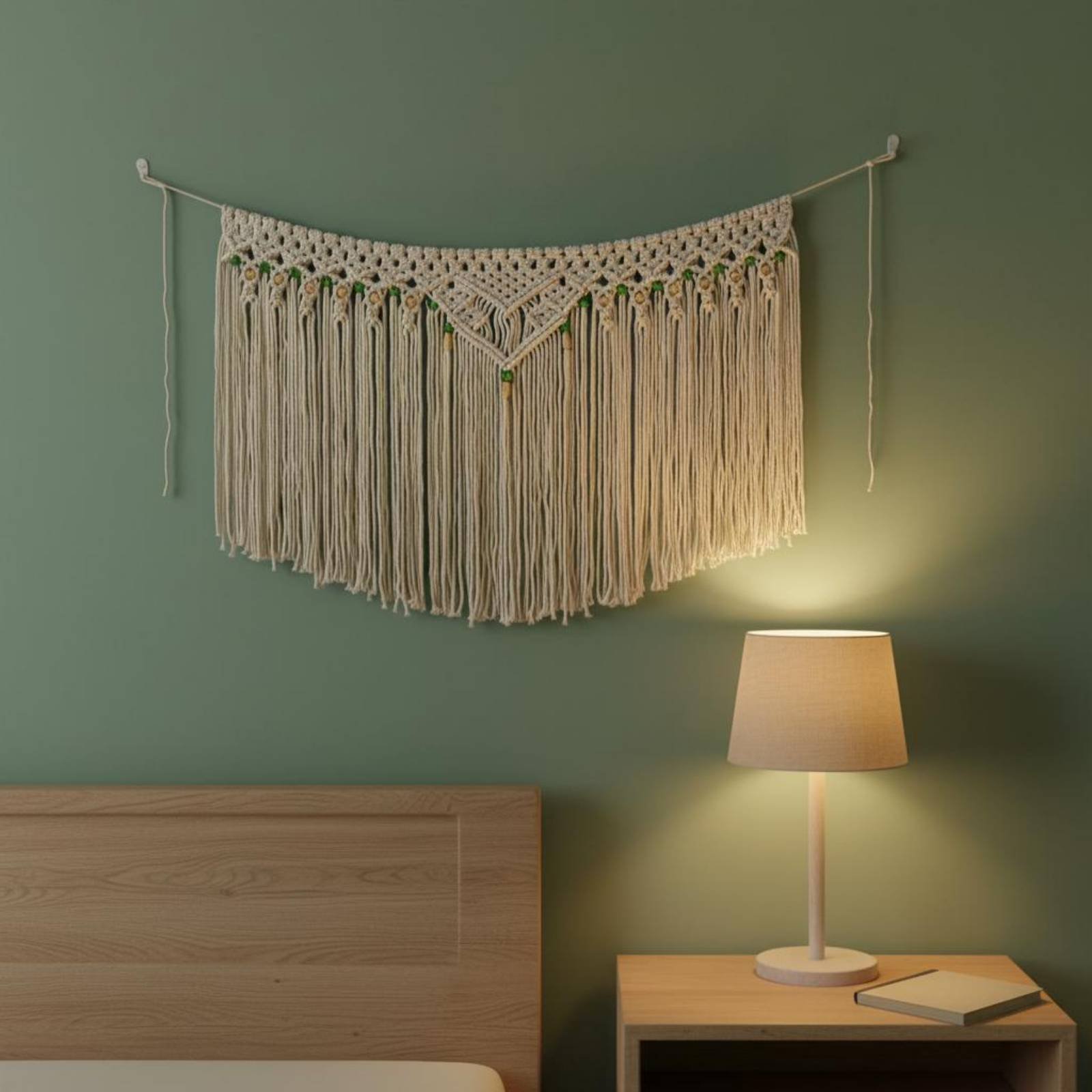 Püsküllü Duvar Süsü Dekoratif  - Macrame Cord Cotton incelemesi ve fiyatı