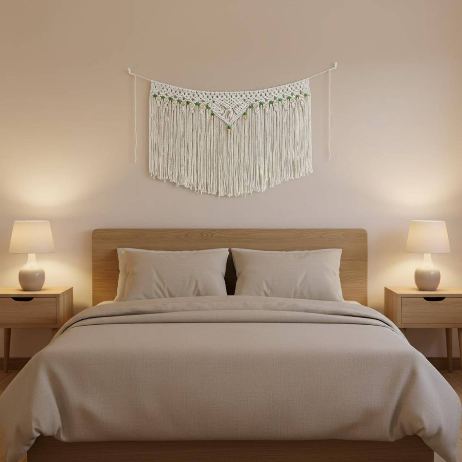 Püsküllü Duvar Süsü Dekoratif  - Macrame Cord Cotton incelemesi ve fiyatı