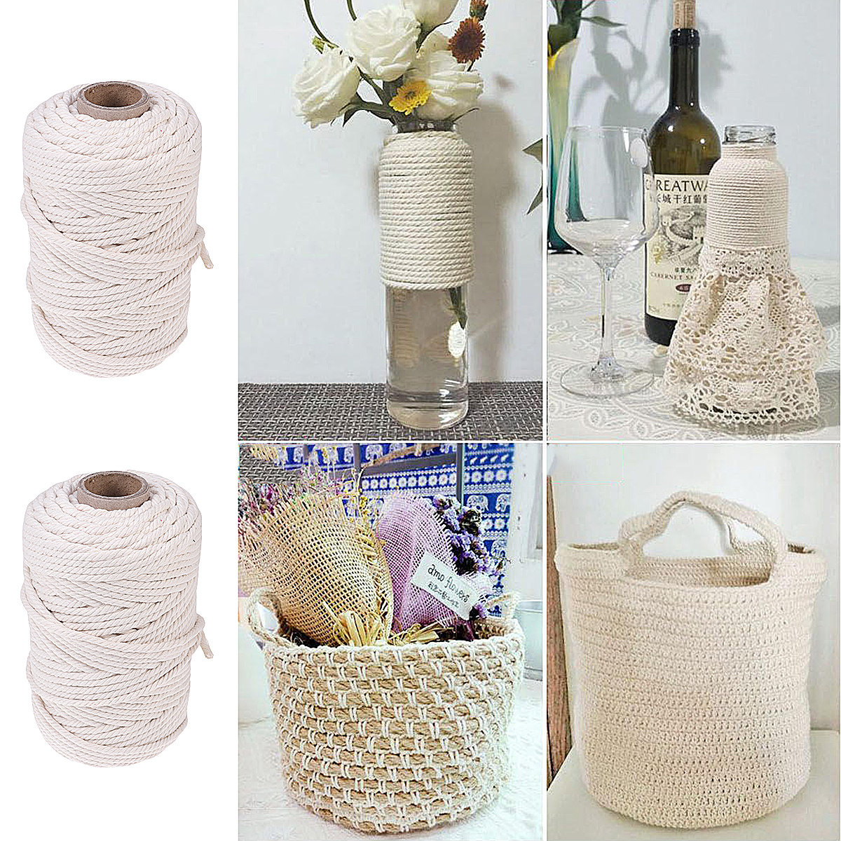 100M Doğal Pamuk İpi 5Mm Ağart - Macrame Cord Cotton incelemesi ve fiyatı