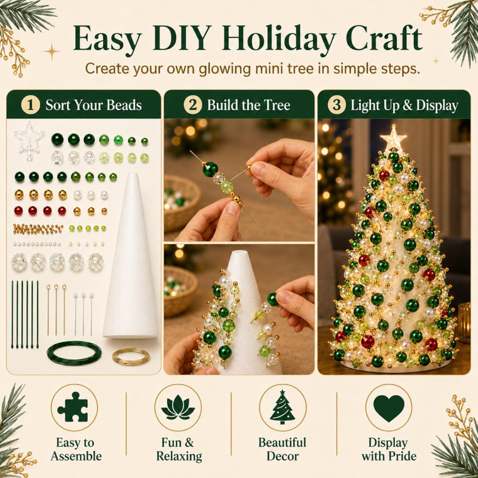 Boncuklu Noel Ağacı Seti DIY 3 - Art Craft Christmas Tree incelemesi ve fiyatı
